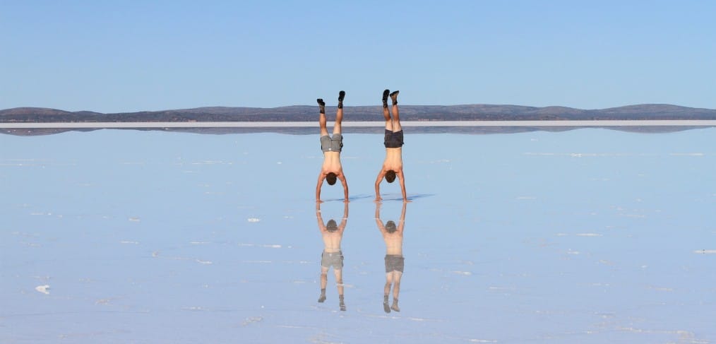 Angus & Jack on Lake Gairdner, South Australia