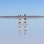 Angus & Jack on Lake Gairdner, South Australia