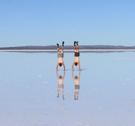 Angus & Jack on Lake Gairdner, South Australia