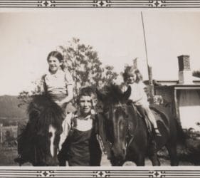 1940 Clare, Peter & Eileen Abbott at Melrose
